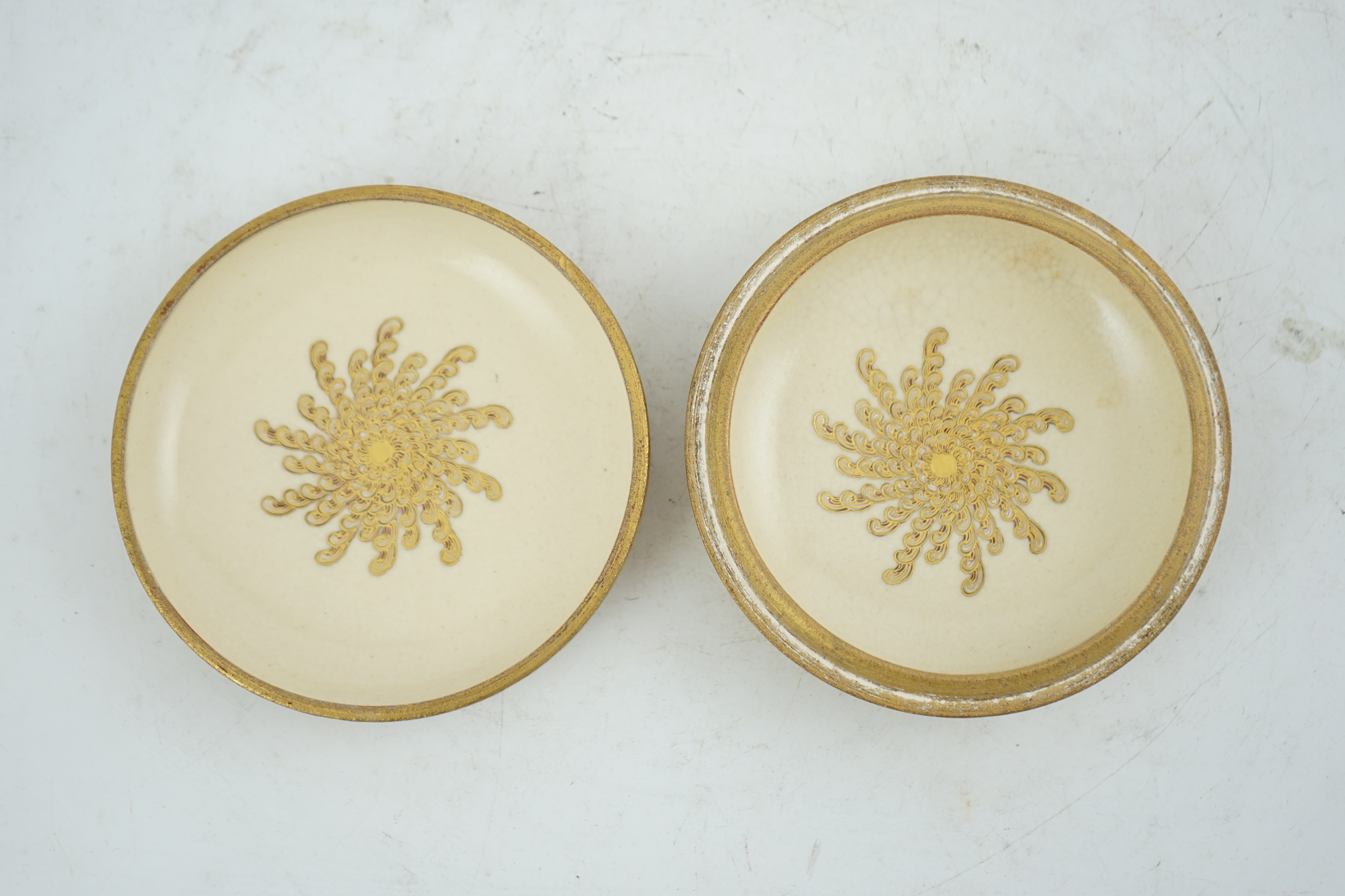 A Japanese Satsuma circular incense box and cover, Meiji period